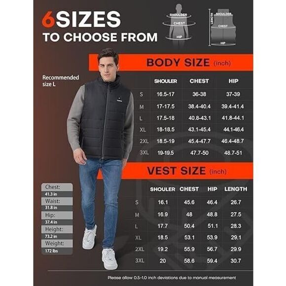 Soleilwear NM-BY001 Men's Sz 2XL Black Lightweight Rechargeable Heated Vest - Picture 8 of 8